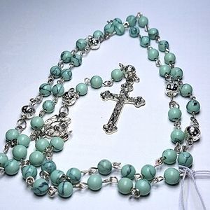 Green howlite handmade rosary